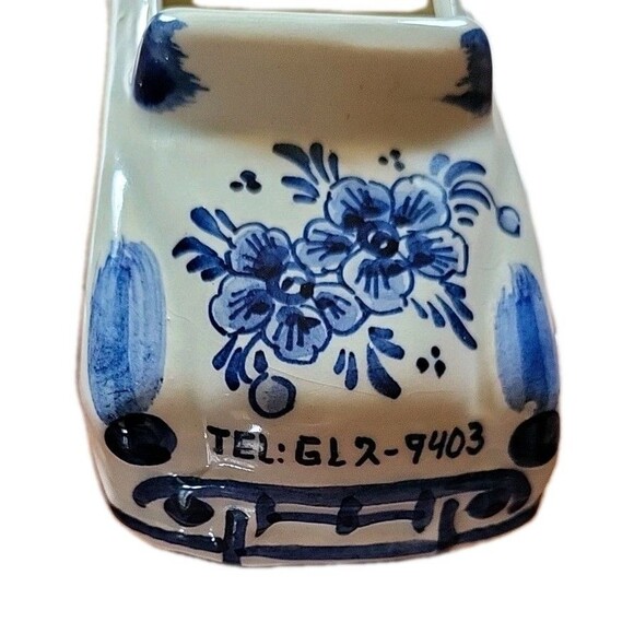 Rare Vintage Delfts Ashtray/Bowl Decor Convertible Car 6" Blue & White Holland - Picture 7 of 13